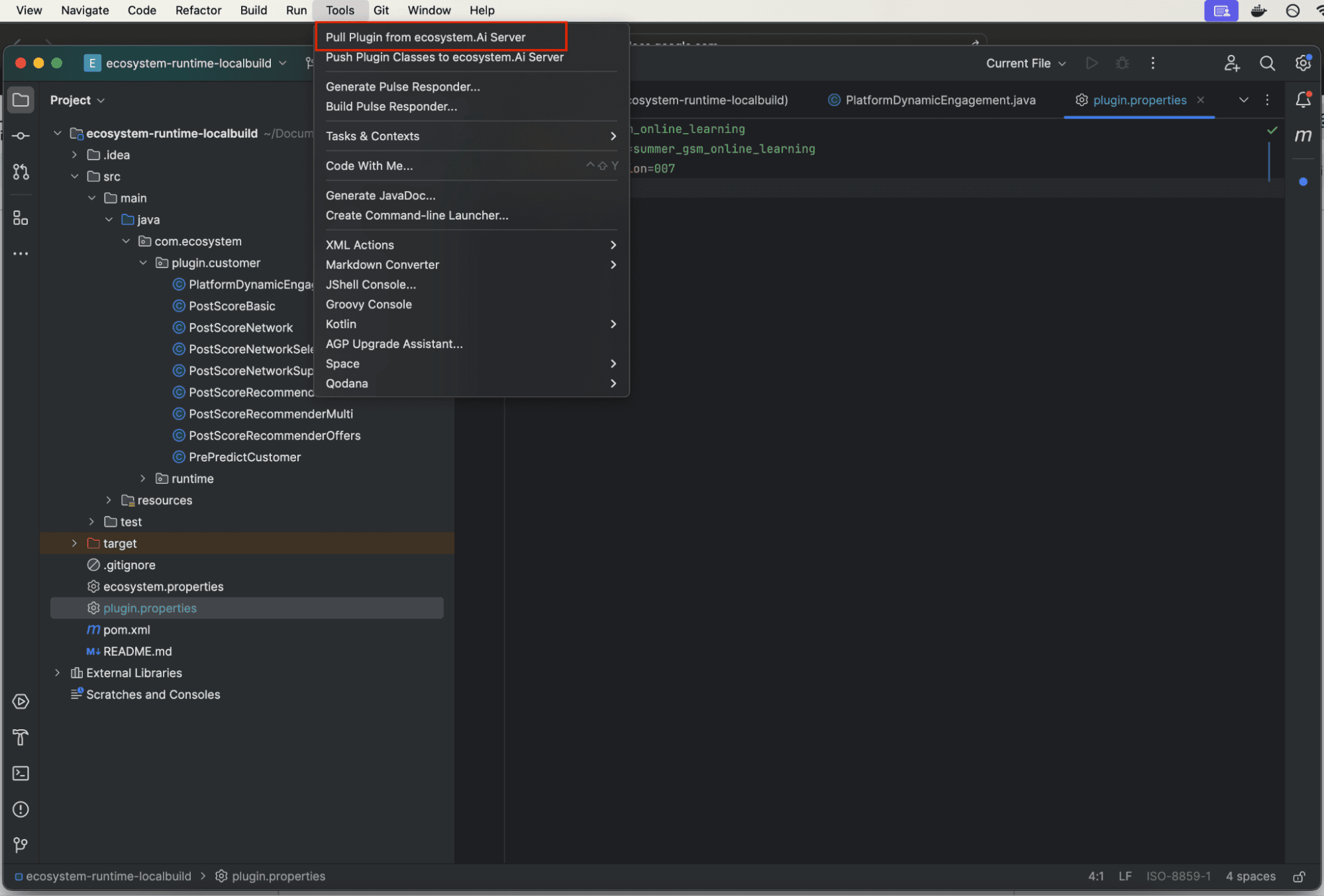 Pull plugin from ecosystem.Ai server